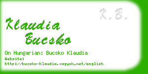 klaudia bucsko business card